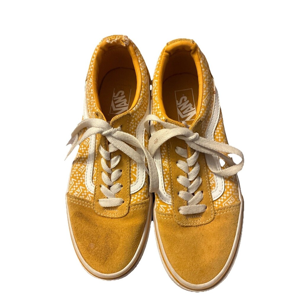 Vans Off The Wall Old Skool Mustard /White Skate Shoes 507698 4 Youth